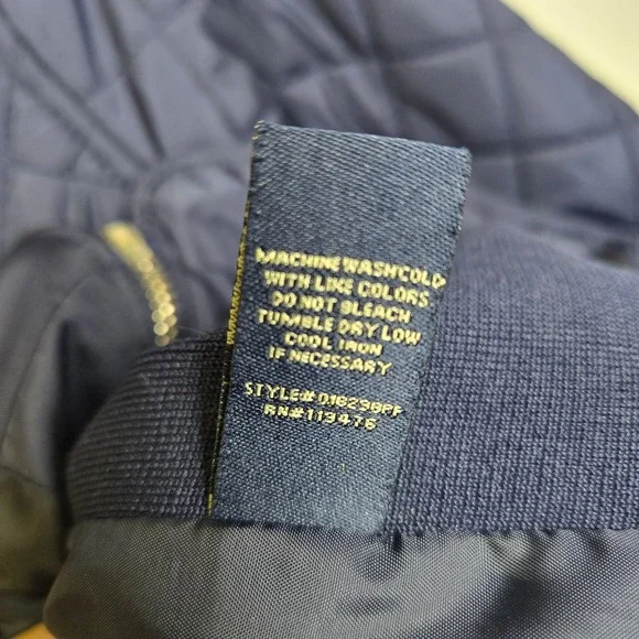 U.S. Polo Assn. Quilted Side Knit Moto Jacket, Evening Blue, Women's Size Medium - Picture 6 of 9